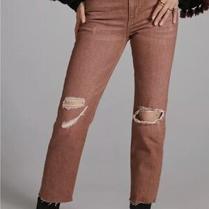 Anthropologie Pilcro The Vintage Straight Faded Peach Jeans